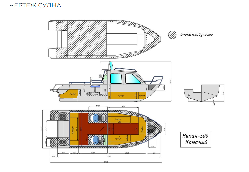 Алюминиевый катер Неман-500 (каютный) в Тюмени
