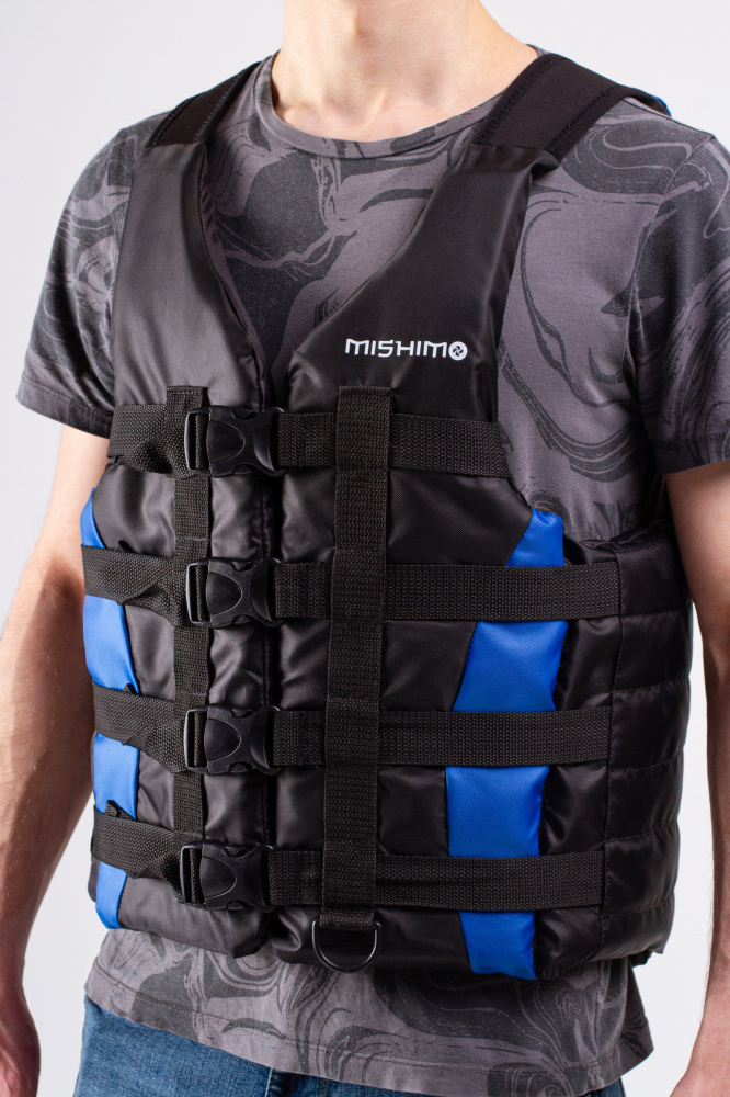 Жилет спасательный MISHIMO PRO Премиум качества Черно-синий в Тюмени