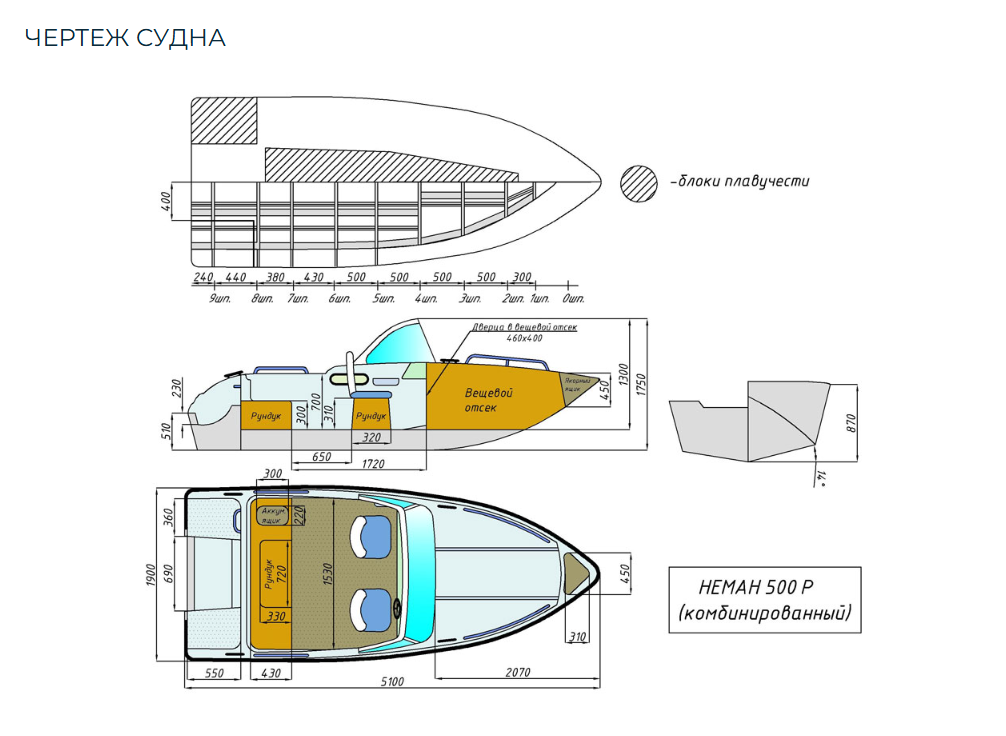 Комбинированный катер Neman-500 P в Тюмени