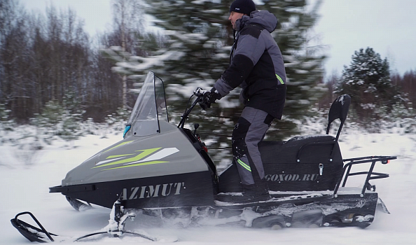 Миниснегоход Бурлак Азимут 20 л.с. , эл.запуск, реверс, тормоз гидравл, капот серый в Тюмени