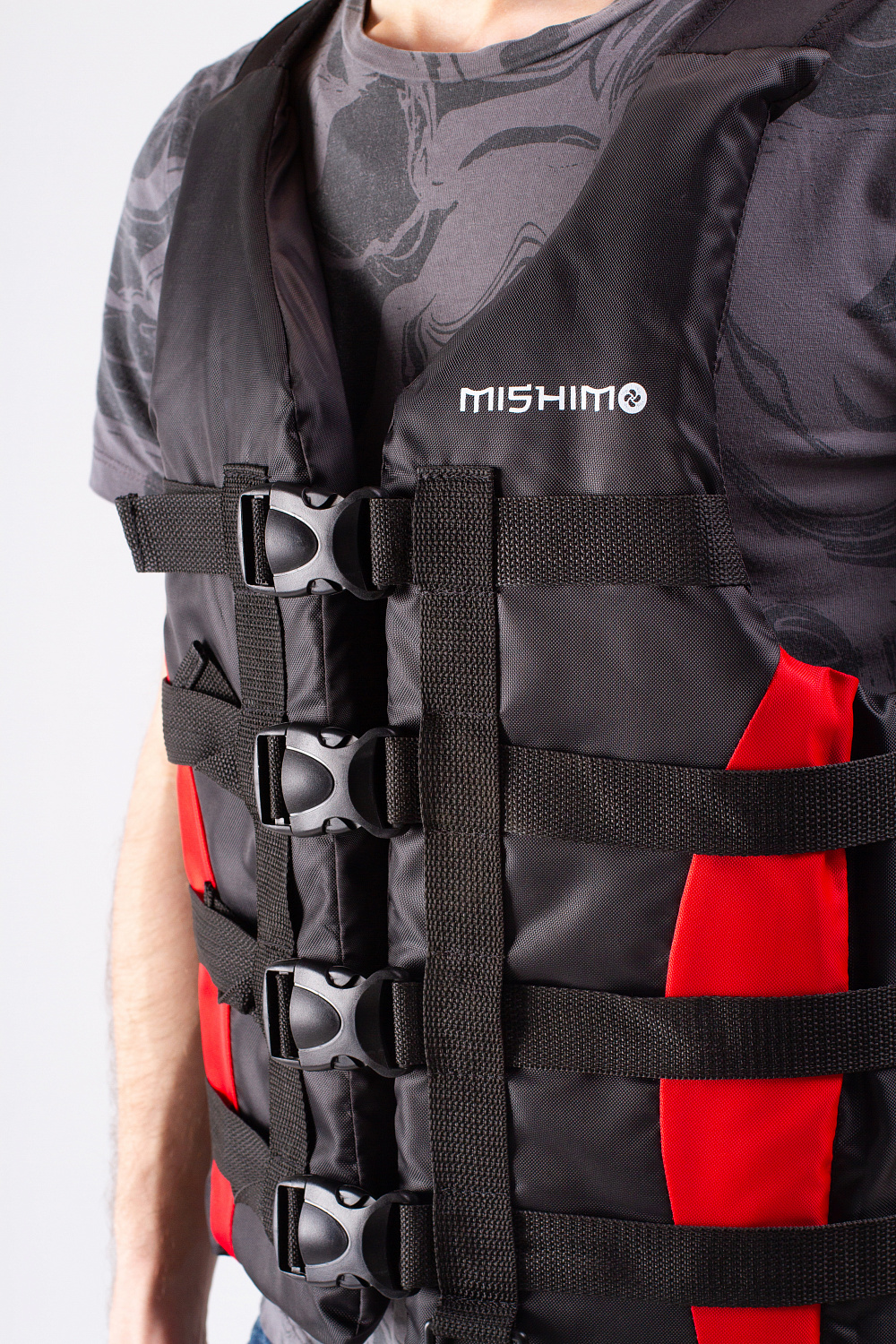 Жилет спасательный MISHIMO PRO Премиум качества Черно-красный в Тюмени